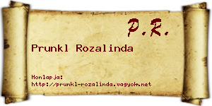 Prunkl Rozalinda névjegykártya